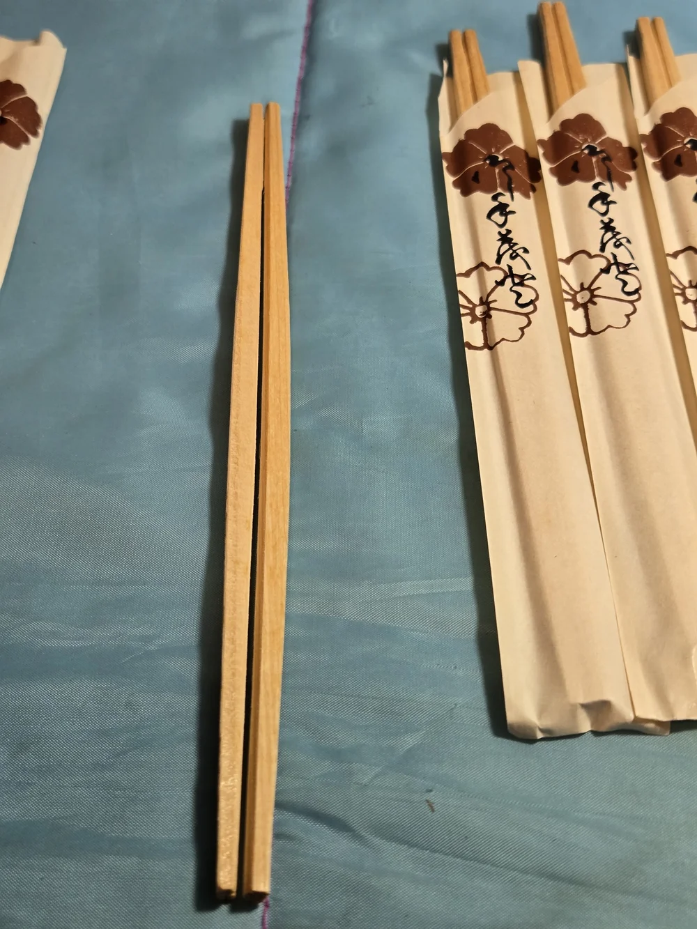 Set of 6 Bamboo Wooden Disposable Chopsticks Individually Wrapped 8